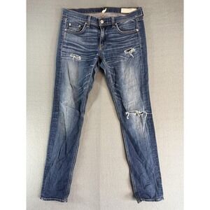 Rag & Bone Dre Jeans Womens 27 Medium Wash Blue Boyfriend Distressed Denim